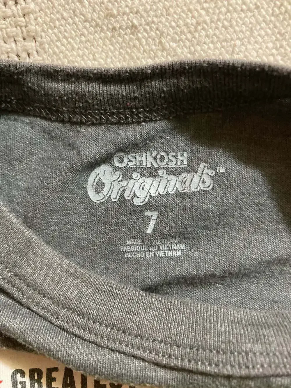 OshKosh B'gosh Dino Battle Graphic T-Shirt Gray Size 7